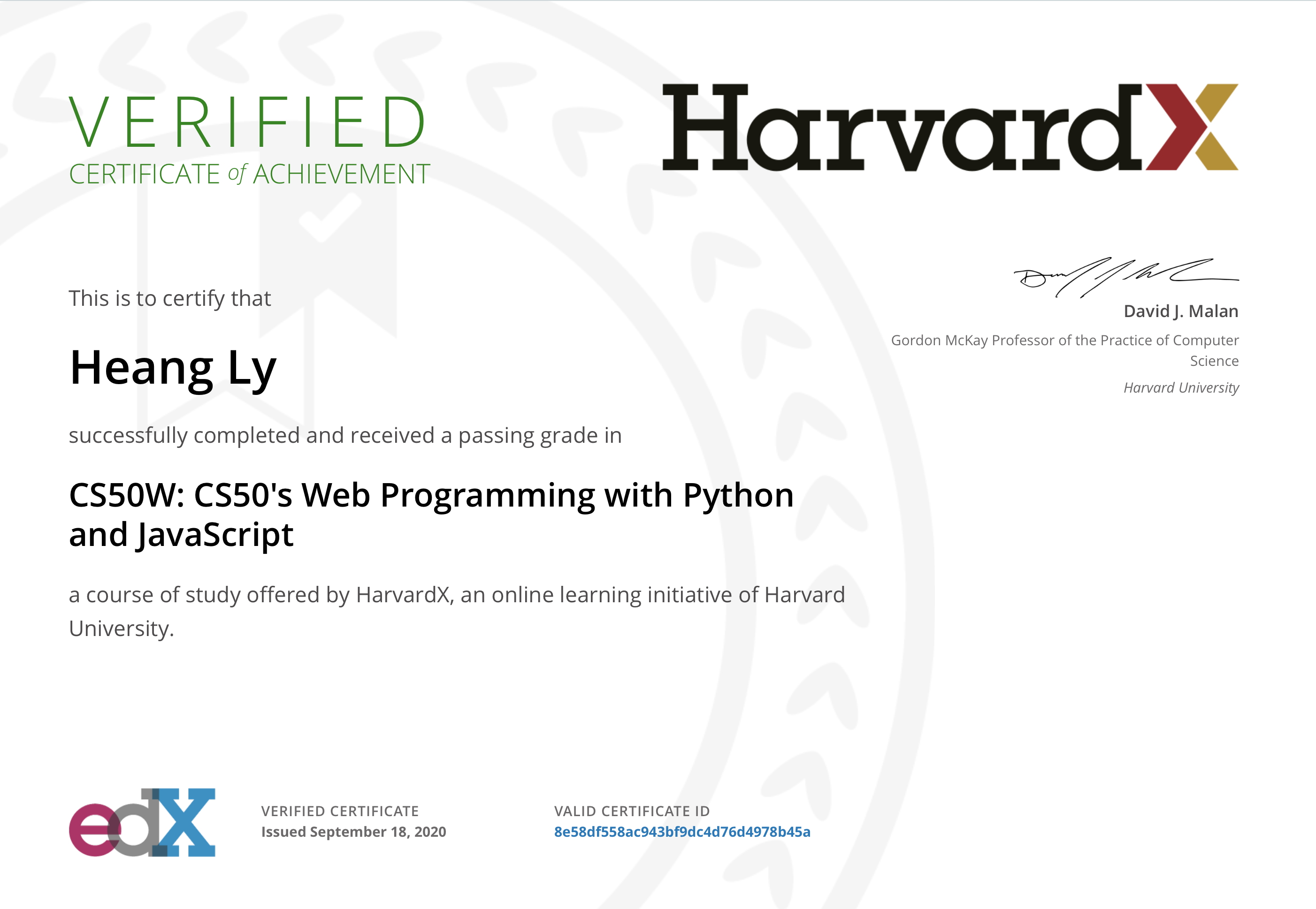 certificate